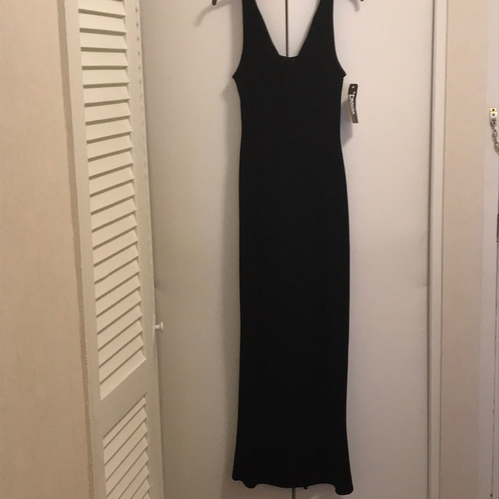 Vintage black cowl velvet gown, with tags. New